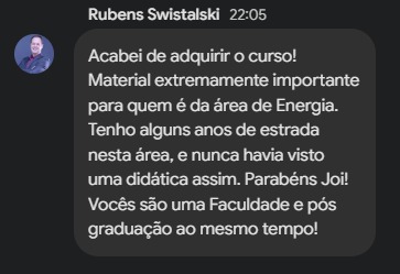 Depoimento de participante do workshop de Energia por Assinatura