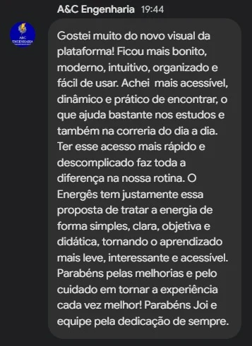 Comentário da A&C Engenharia sobre a nova Comunidade