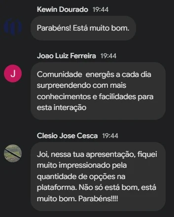 Comentários do Kewin, do João Luiz e do Clesio sobre a nova Comunidade