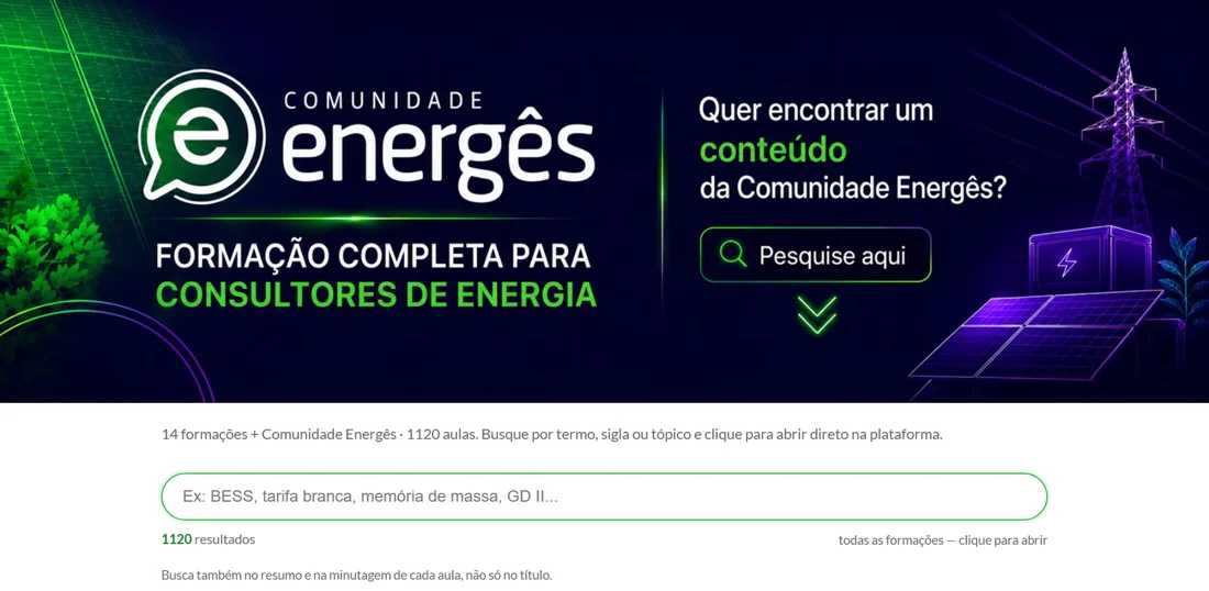 Buscador de aulas da Comunidade Energês