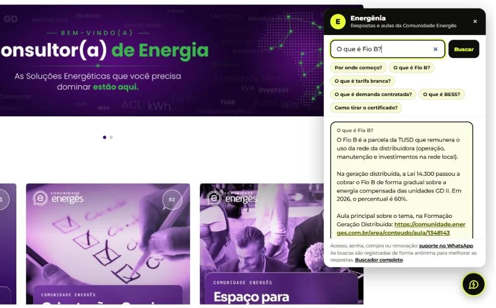 Energênia respondendo o que é Fio B