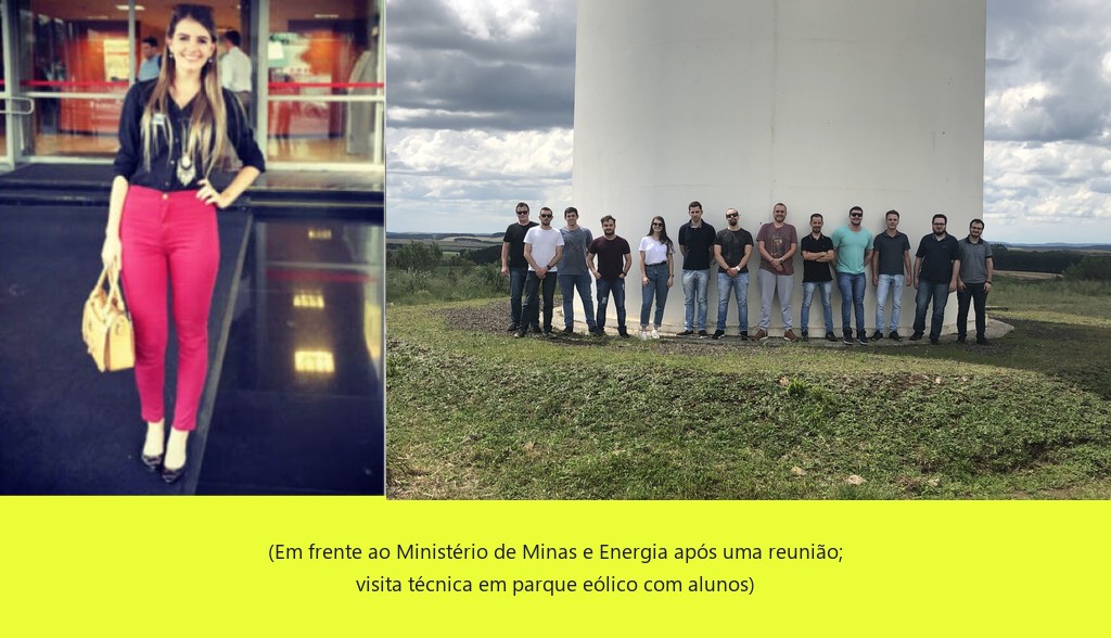 Joi em frente ao Ministério de Minas e Energia e em visita técnica a um parque eólico com alunos